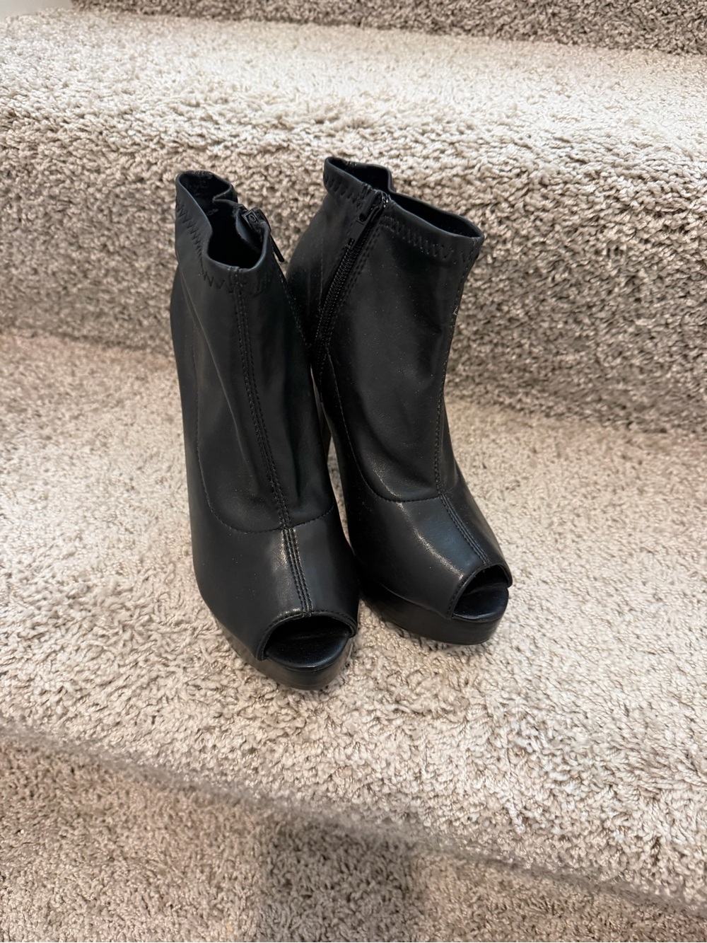 Chinese Laundry Black Peep-Toe Ankle Booties